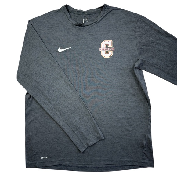 Nike College of Charleston Cougars Men’s Gray Logo Long Sleeve t-shirt size M - Picture 1 of 8